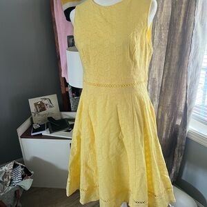 Elegant Yellow Lace Dress